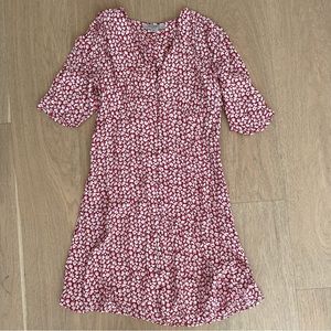 All Saints red white flower dress